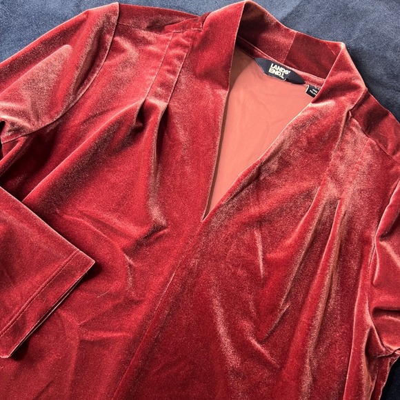 The Unbranded Brand Dresses & Skirts - Lands End Womens Burgundy/Rose Velvet Long Sleeve | Size XS | Cottage Elegant